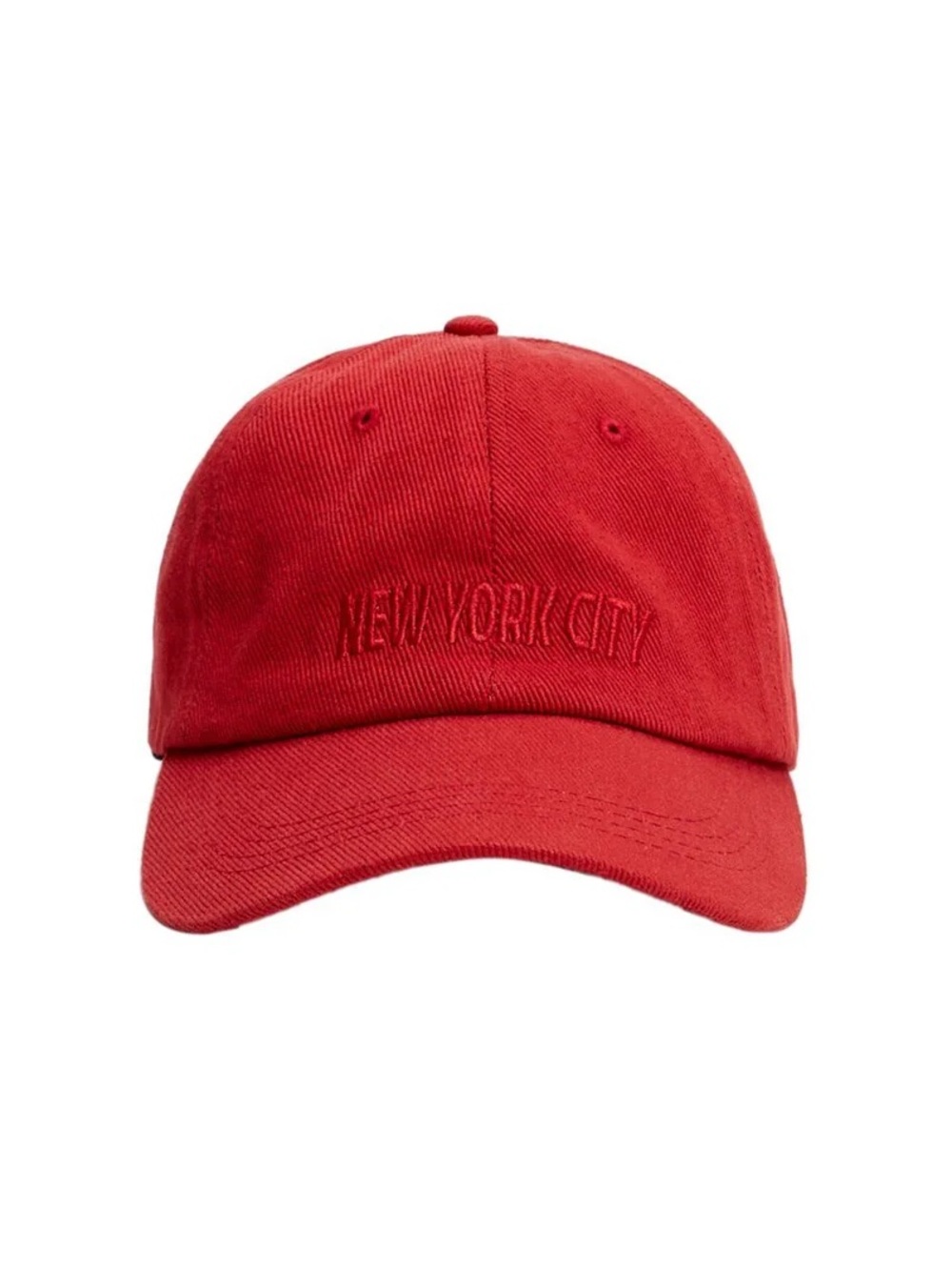 Stradivarius Red NYC New York Embroidered Baseball Cap NWT